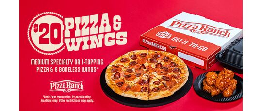 Medium 1-Topping or Specialty Pizza & 8pc Boneless Wings